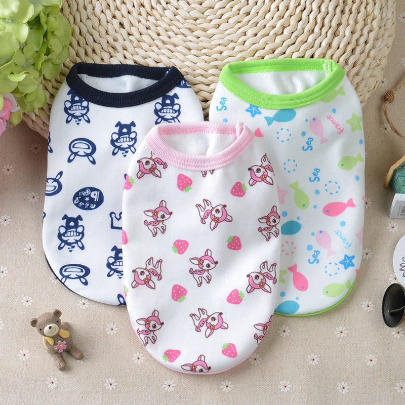 Cute Floral Pet Cat Clothes Cotton Autumn Winter Sweater Vest For Puppy Dogs Baby Cats Vests Shirts Kitty Clothing Pets Products