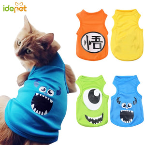 Pet Cat Clothes for Cats Summer Vest T Shirt Dog Cat Clothes Costume for Small Dogs Cartoon Vest for Puppy 35