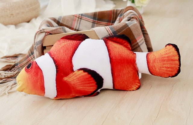 Plush creative 3D fish-shaped cat pet dog toy cat toy catnip kitten toy gift filled pillow pet supplies