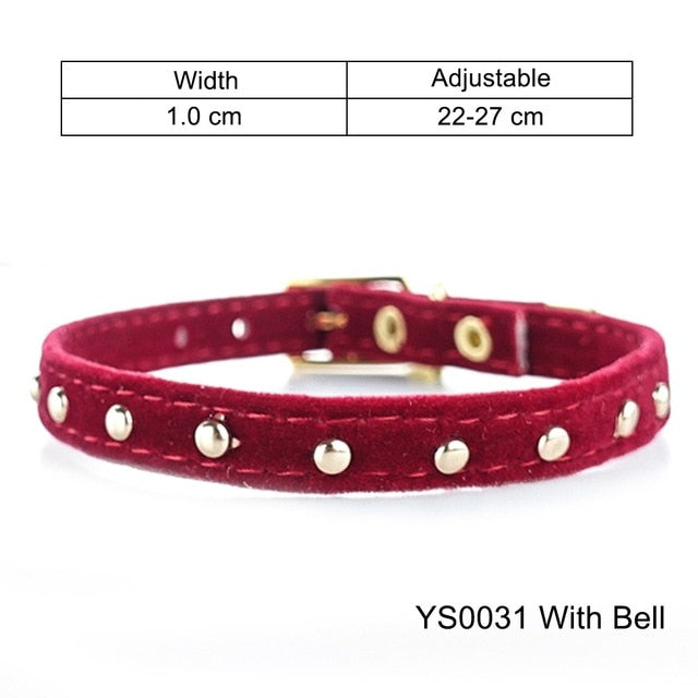 Cat Collar for Small Dogs Puppies Flocking Cat Puppies Collar Pet Supplies Product Adjustable for Kitten Pet Cats Collars YS0032