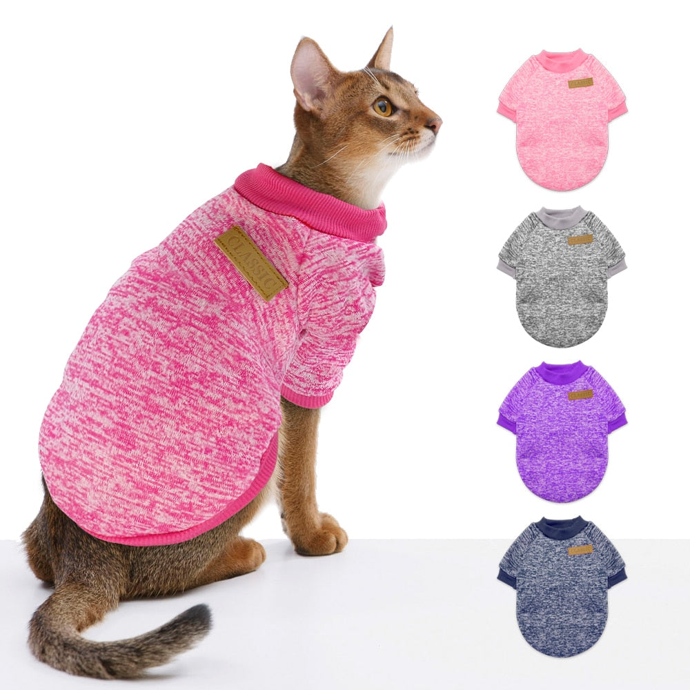 Winter Dog Cat Clothes Small Dog Chihuahua Clothes Sweater Costume Dogs Cats Puppy Coat Kitten Outfit Clothing Pink