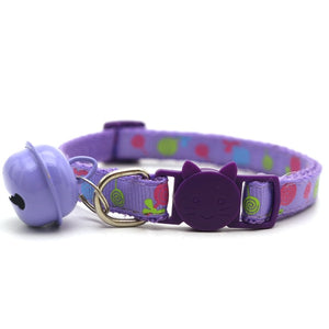 1pcs Adjustable Breakaway Cat Collar With Bell Rainbow Cat Collar Dog Lollipop Prints Pet Cats Collars For Small Dog Necklace