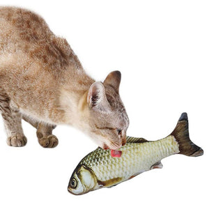 Pet Soft Plush Creative 3D Carp Fish Shape Cat Toy Gifts Catnip Fish Stuffed Pillow Doll Simulation Fish Playing Toy For Pet