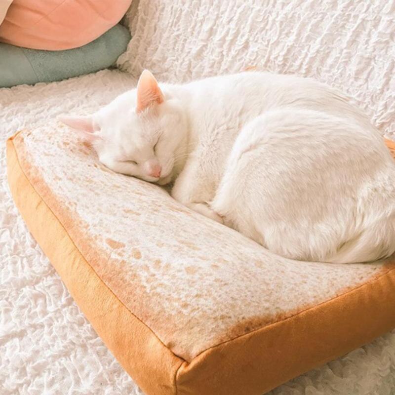 Simulation Toast Cat Dog Mat Soft Sponge Cushion Mat Mattress Pet Cat Bed Simulation Bread Spong Filled Cats And Dogs Universal