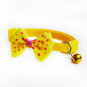 1pc Candy Color Adjustable Bow Tie Bell Bowknot Necktie Collar Cute kawaii Bow Tie Bell Kitten Puppy Pets Supplies Free Shipping