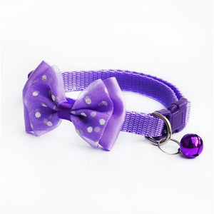 1pc Candy Color Adjustable Bow Tie Bell Bowknot Necktie Collar Cute kawaii Bow Tie Bell Kitten Puppy Pets Supplies Free Shipping