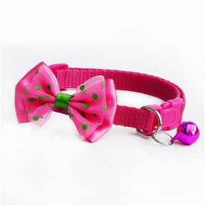 1pc Candy Color Adjustable Bow Tie Bell Bowknot Necktie Collar Cute kawaii Bow Tie Bell Kitten Puppy Pets Supplies Free Shipping