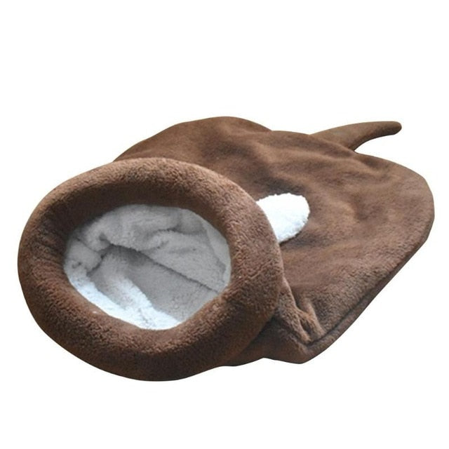 Winter Coral Fleece Cat Sleeping Bag Bed For Puppy Small Dogs Pets Cat Mat Bed Kennel House Soft Warm Sleeping Bed Pets Products