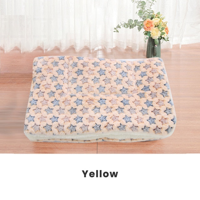 New Soft Cat Bed Rest Dog Blanket Winter Foldable Pet Cushion Hondenmand Coral Cashmere Soft Warm Sleep Mat Sweet Dream Bed