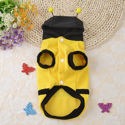 1Pcs Pet Clothes Cute Bees Dog Cat Clothes Soft Fleece Teddy Poodle Dog Clothing Pet Product Supplies Accessories