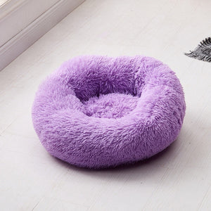 Round Dog Bed Washable long plush Dog Kennel Cat House Super Soft Cotton Mats Sofa for Dog Chihuahua Dog Basket Pet Bed  Cushion