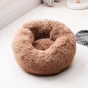 Round Dog Bed Washable long plush Dog Kennel Cat House Super Soft Cotton Mats Sofa for Dog Chihuahua Dog Basket Pet Bed  Cushion