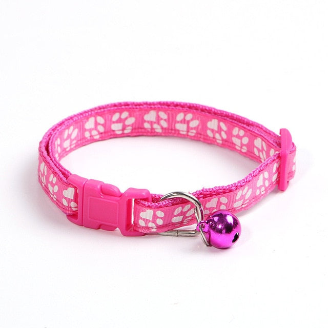 Collar for Pets fit Safety Adjustable Dog Leash collars Dog different Bell Cat Footprint Pet Nylon with Collar Collars Cat strap