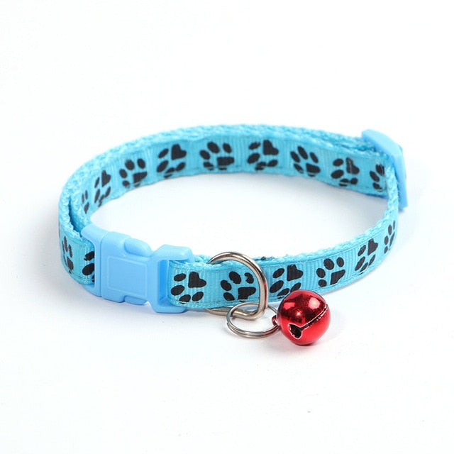 Collar for Pets fit Safety Adjustable Dog Leash collars Dog different Bell Cat Footprint Pet Nylon with Collar Collars Cat strap