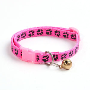 Collar for Pets fit Safety Adjustable Dog Leash collars Dog different Bell Cat Footprint Pet Nylon with Collar Collars Cat strap