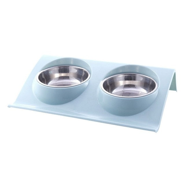 Dog Anti-slip Simple Double Feeding Bowl For Dogs And Cats Easy To Clean Pet Feeder Supplies