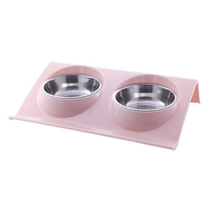 Dog Anti-slip Simple Double Feeding Bowl For Dogs And Cats Easy To Clean Pet Feeder Supplies