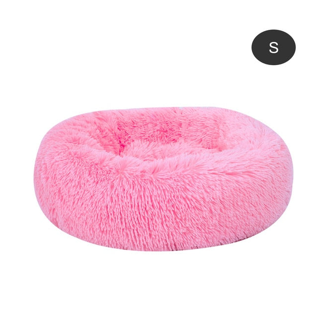 DIDIHOU Long Plush Super Soft Pet Bed Kennel Dog Round Cat Winter Warm Sleeping Bag Puppy Cushion Mat Portable Cat Supplies Soft