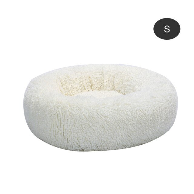 DIDIHOU Long Plush Super Soft Pet Bed Kennel Dog Round Cat Winter Warm Sleeping Bag Puppy Cushion Mat Portable Cat Supplies Soft