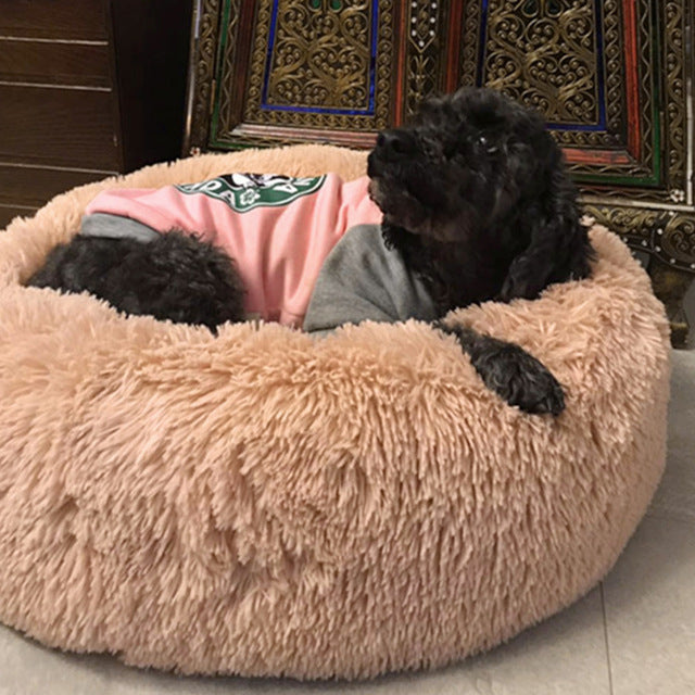 Pet Soft Plush Round Bed Warm Pet Cat Bed Mat for Cats or Small Dogs Washable Sofa Cat Bed Pet Product