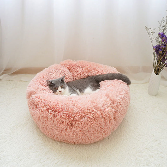 Pet Soft Plush Round Bed Warm Pet Cat Bed Mat for Cats or Small Dogs Washable Sofa Cat Bed Pet Product