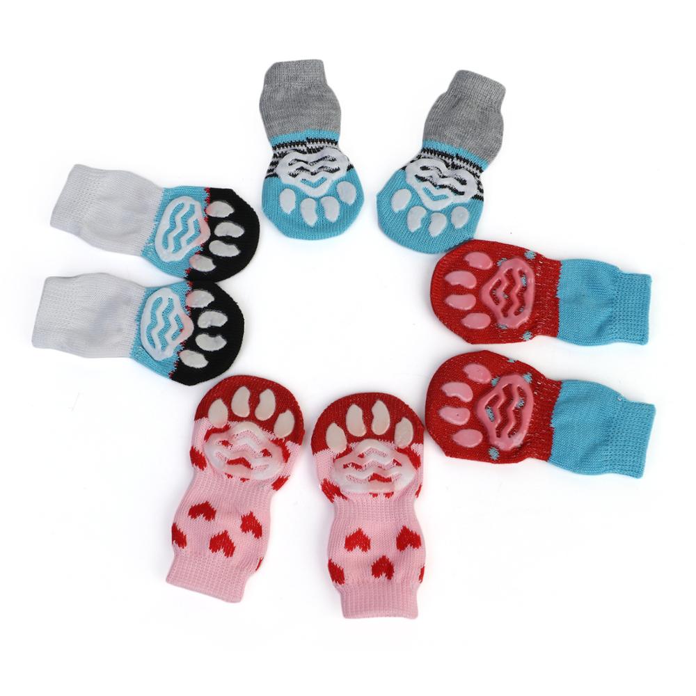 Anti-Slip Pet Dog Socks Knit Socks Small Cat Dogs Winter Socks Chihuahua Thick Warm Paw Protector Dog Socks Booties Accessories