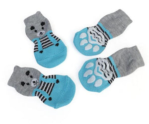 Anti-Slip Pet Dog Socks Knit Socks Small Cat Dogs Winter Socks Chihuahua Thick Warm Paw Protector Dog Socks Booties Accessories