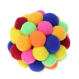 Pet Cat Toy Colorful Handmade Bouncy Ball Interactive Toy Cat Plush Cat Toy Set Cat Toys Interactive Mimi Pet Supplies