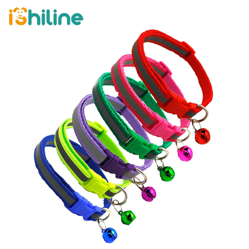 Adjustable 1.0 Nylon Dog Collars Pet Collars With Bells Charm Necklace Collar For Little Dogs Cat Collars Pet Supplies Hot Sale