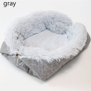 Pet Cat Bed Soft Long Plush Autumn Winter Warm Cat Litter Small Dog Kennel Cashmere Mattress Cat Mat For Cats Dogs Pet Products