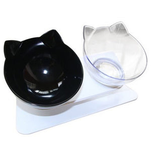 Cat Double Food Bowls with Stand Pet Feeding Bowls Eco-friendly Dog Food Water Feeder YU-Home