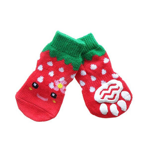 Dog Christmas Socks Small Pet Dog Doggy Shoes Lovely Soft Warm Knitted Socks Clothes Apparels For Dogs Cats Christmas 4pcs