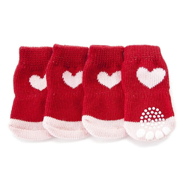 Dog Christmas Socks Small Pet Dog Doggy Shoes Lovely Soft Warm Knitted Socks Clothes Apparels For Dogs Cats Christmas 4pcs