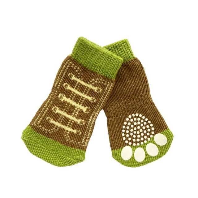 Dog Christmas Socks Small Pet Dog Doggy Shoes Lovely Soft Warm Knitted Socks Clothes Apparels For Dogs Cats Christmas 4pcs