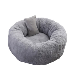 Pet Cat Bed Dog Mat Round Winter Warm Cat House Nests Soft Long Plush Cats Mats Pads Pet Dog Kennel Bed With Pillow For Cats