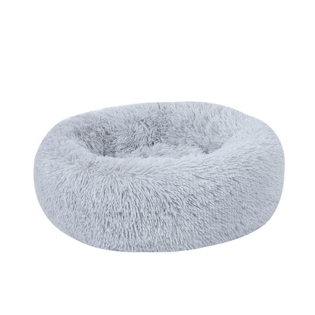 Pet Cat Bed Dog Mat Round Winter Warm Cat House Nests Soft Long Plush Cats Mats Pads Pet Dog Kennel Bed With Pillow For Cats