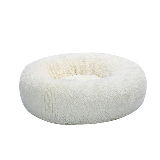 Pet Cat Bed Dog Mat Round Winter Warm Cat House Nests Soft Long Plush Cats Mats Pads Pet Dog Kennel Bed With Pillow For Cats