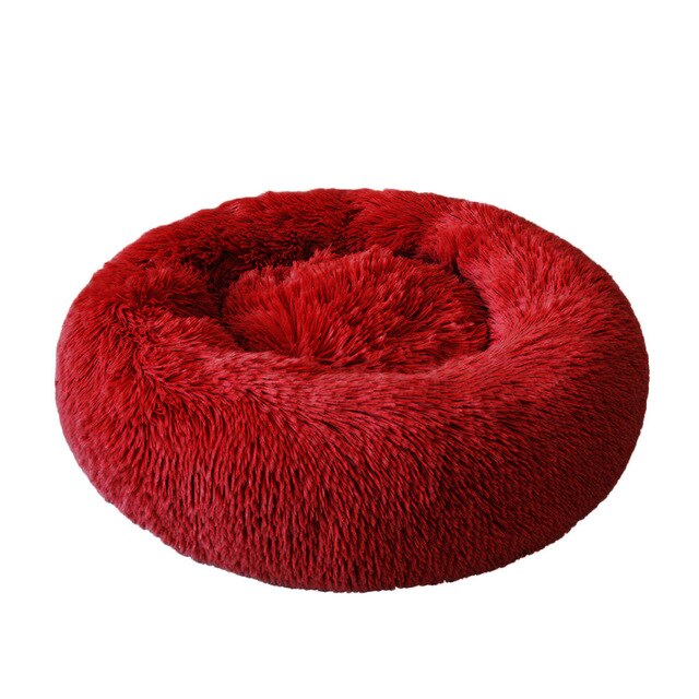 Pet Cat Bed Dog Mat Round Winter Warm Cat House Nests Soft Long Plush Cats Mats Pads Pet Dog Kennel Bed With Pillow For Cats