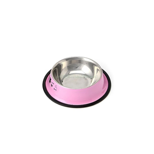 Arrival Pet Product For Dog Cat Bowl Stainless Steel Anti-skid Pet Dog Cat Food Water Bowl Pet Feeding Bowls Tool 2 Colors