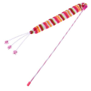 Cat Toys Cute Funny Colorful Rod Teaser Wand Plastic Pet Toys for Cats Interactive Stick Cat Supplies