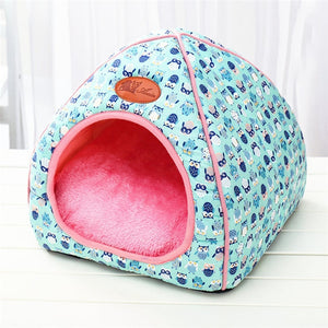 Brand New Cat Warm Cave Lovely Bow Design Puppy Winter Bed House Kennel Fleece Soft Nest For Small Medium Dog House for cat