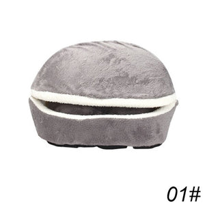 Removable Cat Sleeping Bag Sofas Mat Hamburger Dog House Short Plush Small Pet Bed Warm Puppy Kennel Nest Cushion Pet Products