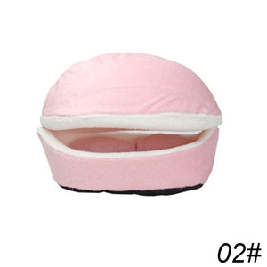 Removable Cat Sleeping Bag Sofas Mat Hamburger Dog House Short Plush Small Pet Bed Warm Puppy Kennel Nest Cushion Pet Products