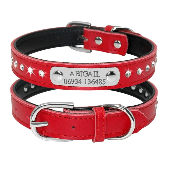 Leather Cat Collar Personalized Cat Collar For Puppy Small Dogs Pet Kitten Nameplate Collar Free Engraving Adjustable