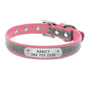 Leather Cat Collar Personalized Cat Collar For Puppy Small Dogs Pet Kitten Nameplate Collar Free Engraving Adjustable