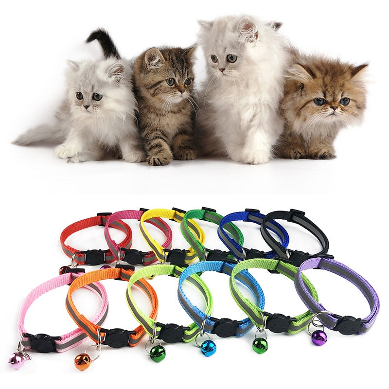 Adjustable 1.0 Nylon Dog Collars Pet Collars With Bells Charm Necklace Collar For Little Dogs Cat Collars Pet Supplies Hot Sale