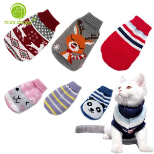 Cartoon Pet Cat Sweater Winter Warm Cotton Cat Clothes for Small Cats Kitten Coat Jacket Kitty Knitted Sweaters Pet Dog Clothing