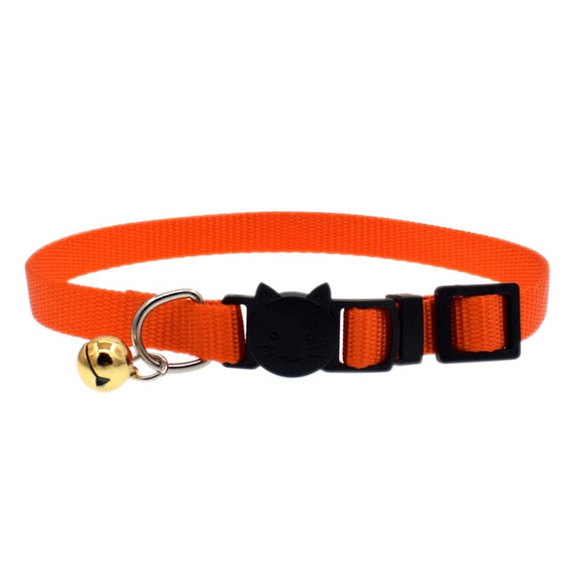 Newly Cat Collar With Bell Safety Buckle Kitten Small Dogs Cats Adjustable Nylon Collars Pet Supplies