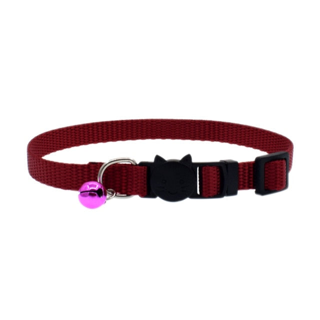 Newly Cat Collar With Bell Safety Buckle Kitten Small Dogs Cats Adjustable Nylon Collars Pet Supplies