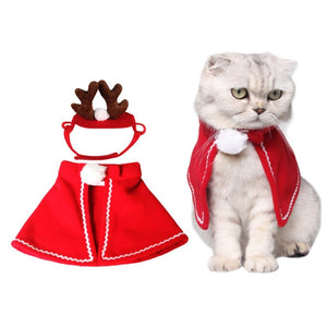 Pet Costume For A Cat Cloaks Mantle With Buckhorn Suit Set Clothes For Cats Small Cat Puppy Coat Cute Clothing 2019